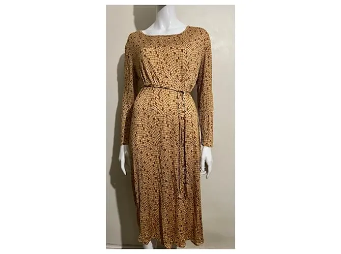 Diane Von Furstenberg Vestido DvF muy vintage (1st edition) Castaño Caramelo 