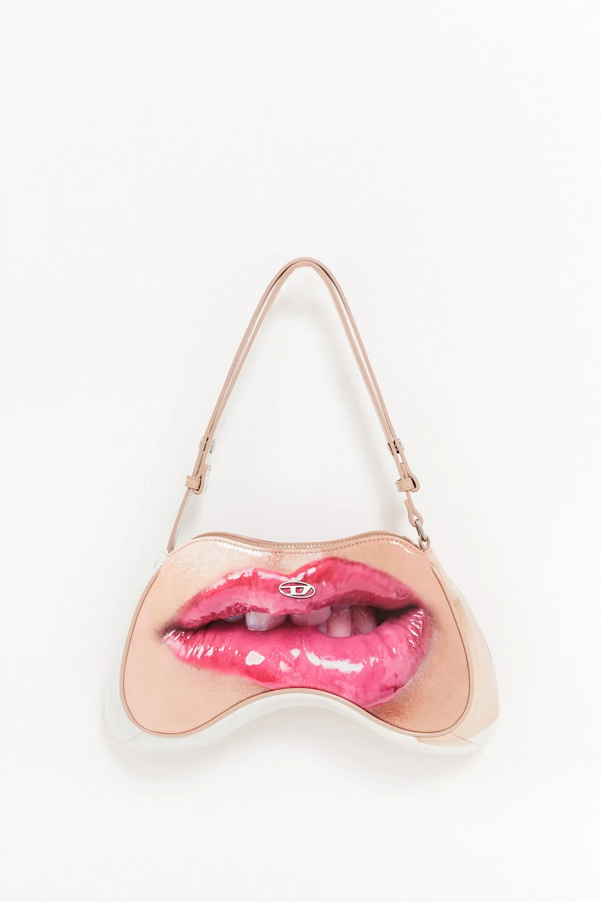DIESEL WHITE PLAY SHOULDER BAG