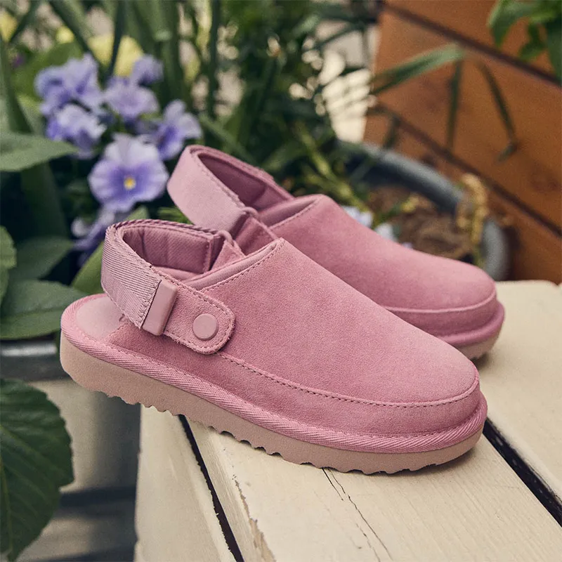 Diseñador Goldenstar Clog Slippers Tocks Hi Slides Dad Dad Star Star Beach Mujeres Men Tasman Fall Driftwood Chestnut Invierno T