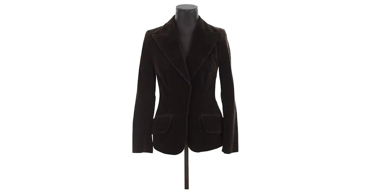 Dolce & Gabbana chaqueta de algodón Castaño 