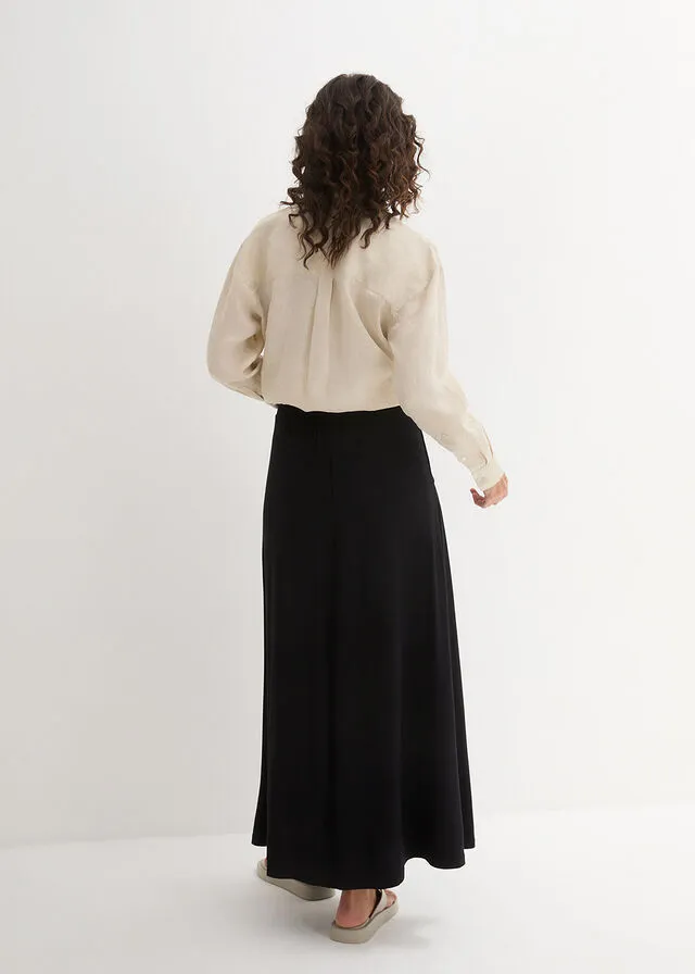 Falda de punto Negro