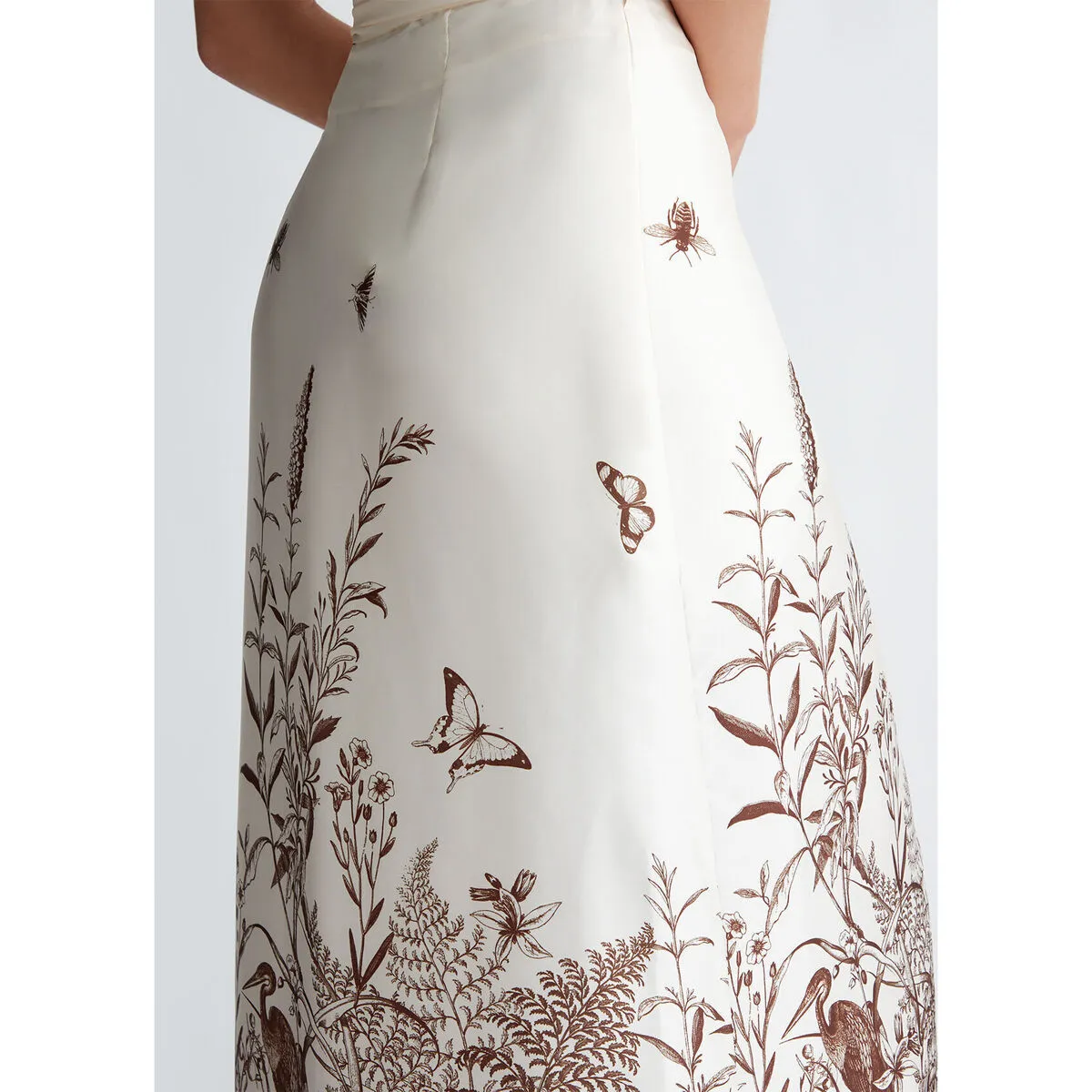 Falda de raso estampada