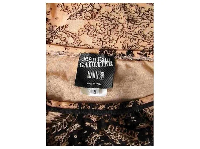 FALDA MAXI DE MALLA TATUADA JEAN PAUL GAULTIER S DURAZNOMARRóN CASTAñO BEIGE 