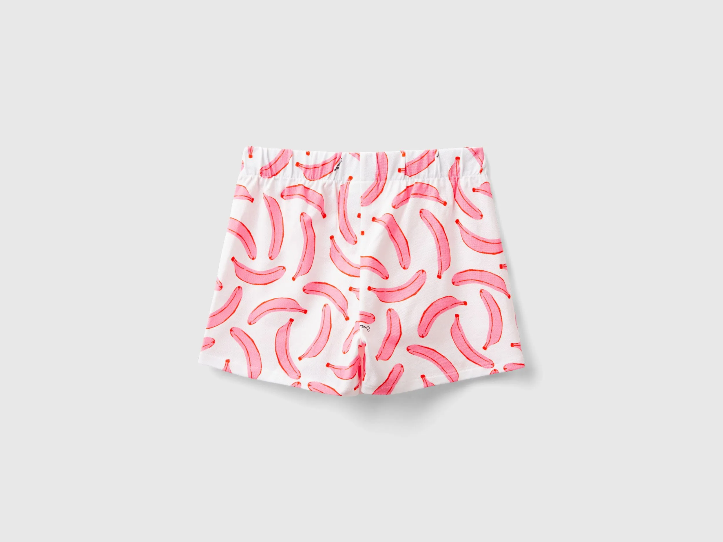 Falda pantalón blanca con estampado de plátanos