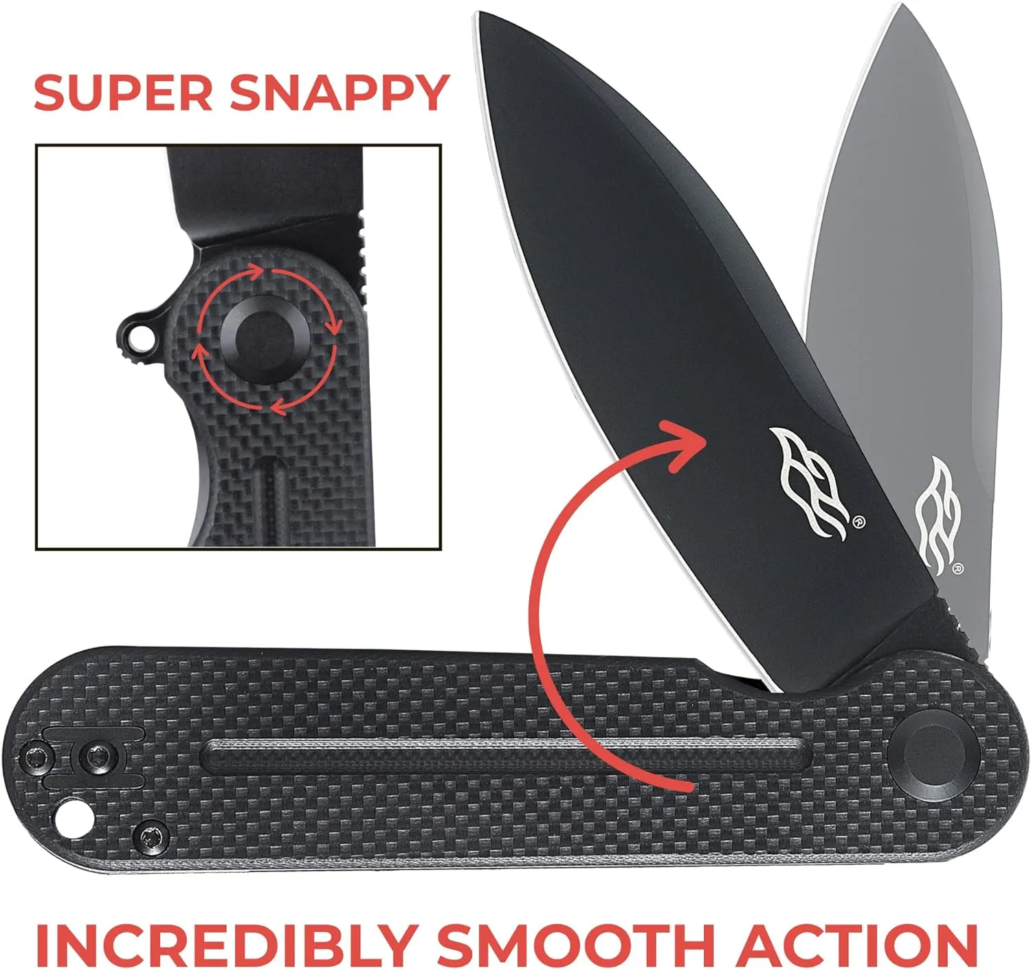 FIREBIRD GANZO FH922PTBK CUCHILLO PLEGABLE DE BOLSILLO HOJA DE ACERO NEGRO D2 85MM G10 MANGO ANTIDESLIZANTE CON CLIP CAMPING CA