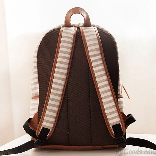 Fresh Striped Canvas Backpacks School Bags