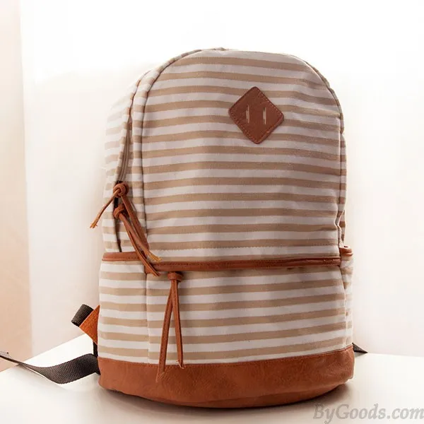 Fresh Striped Canvas Backpacks School Bags