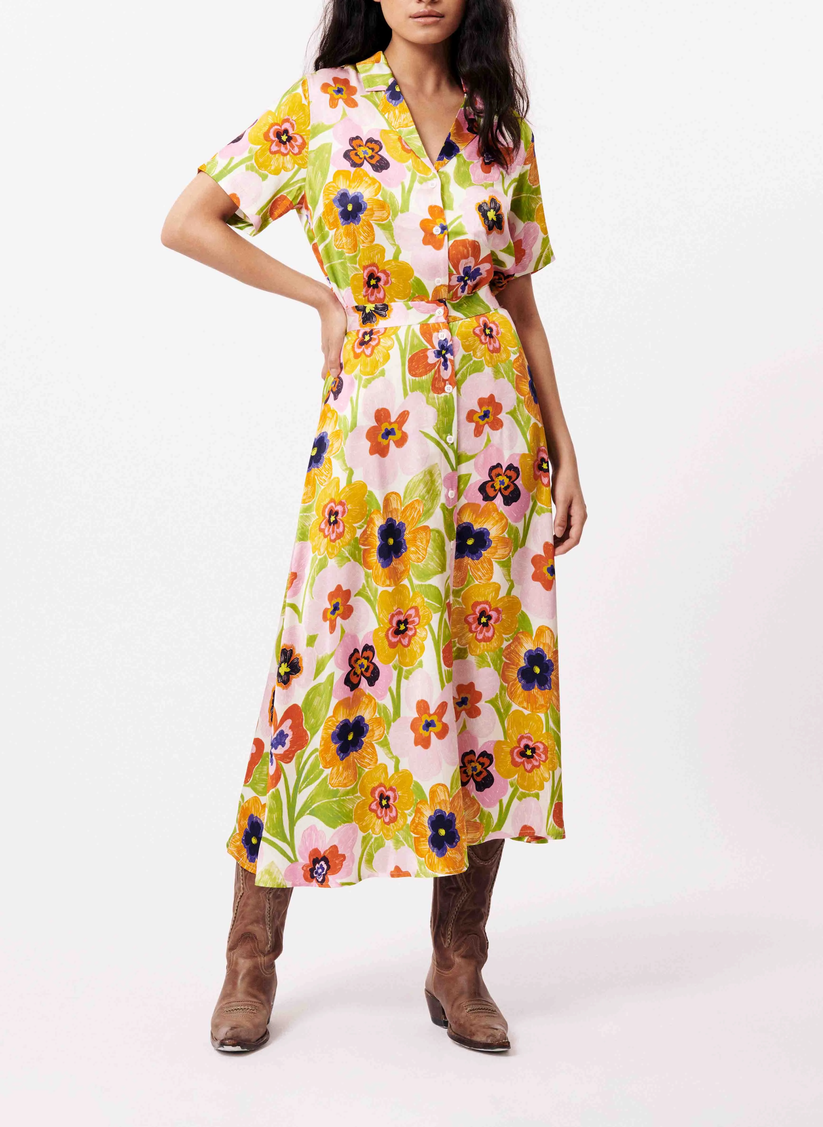FRNCH CHELLY  CAMISA ESTAMPADA CON CUELLO CLáSICO EN MULTICOLOR