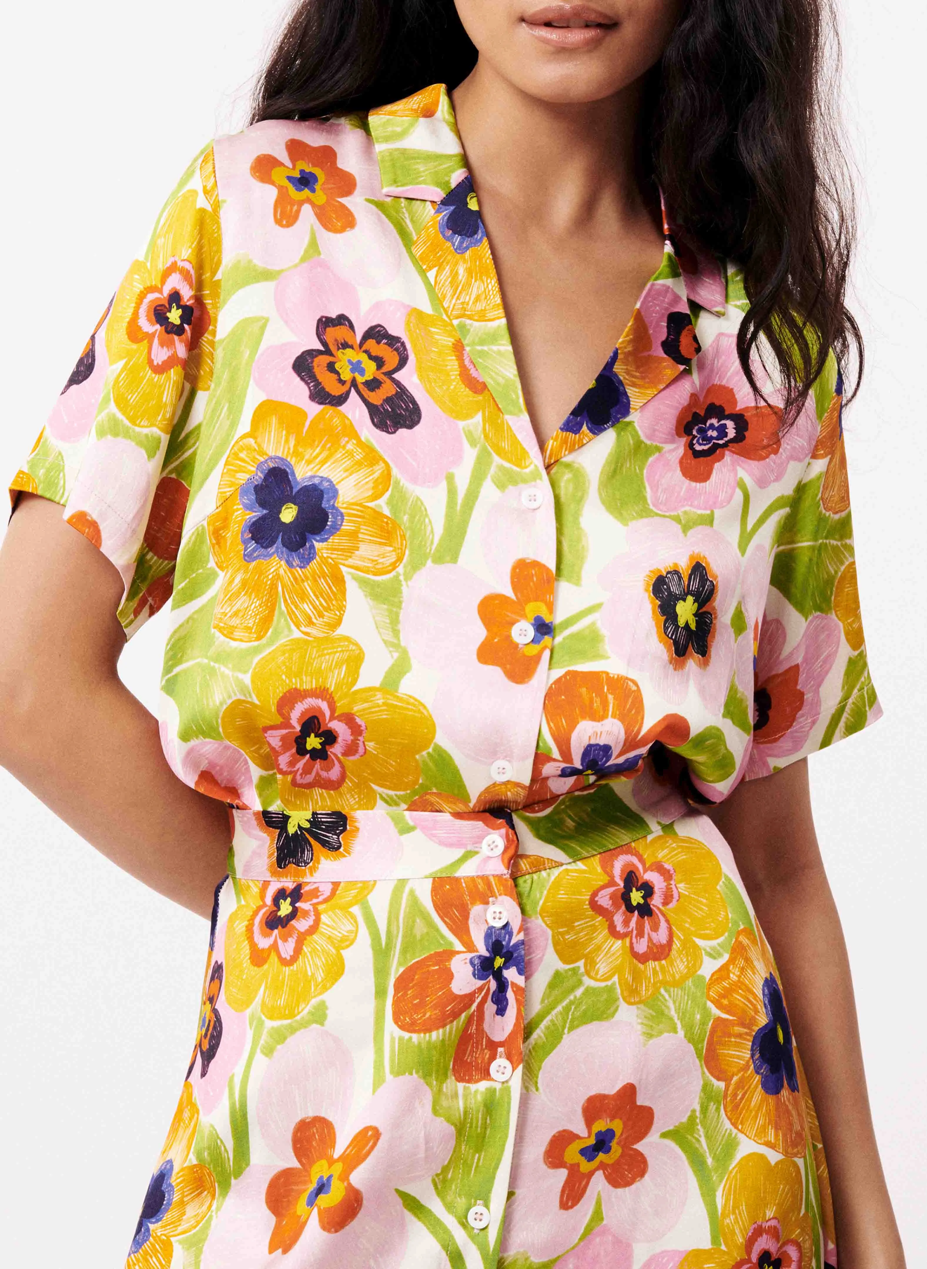 FRNCH CHELLY  CAMISA ESTAMPADA CON CUELLO CLáSICO EN MULTICOLOR