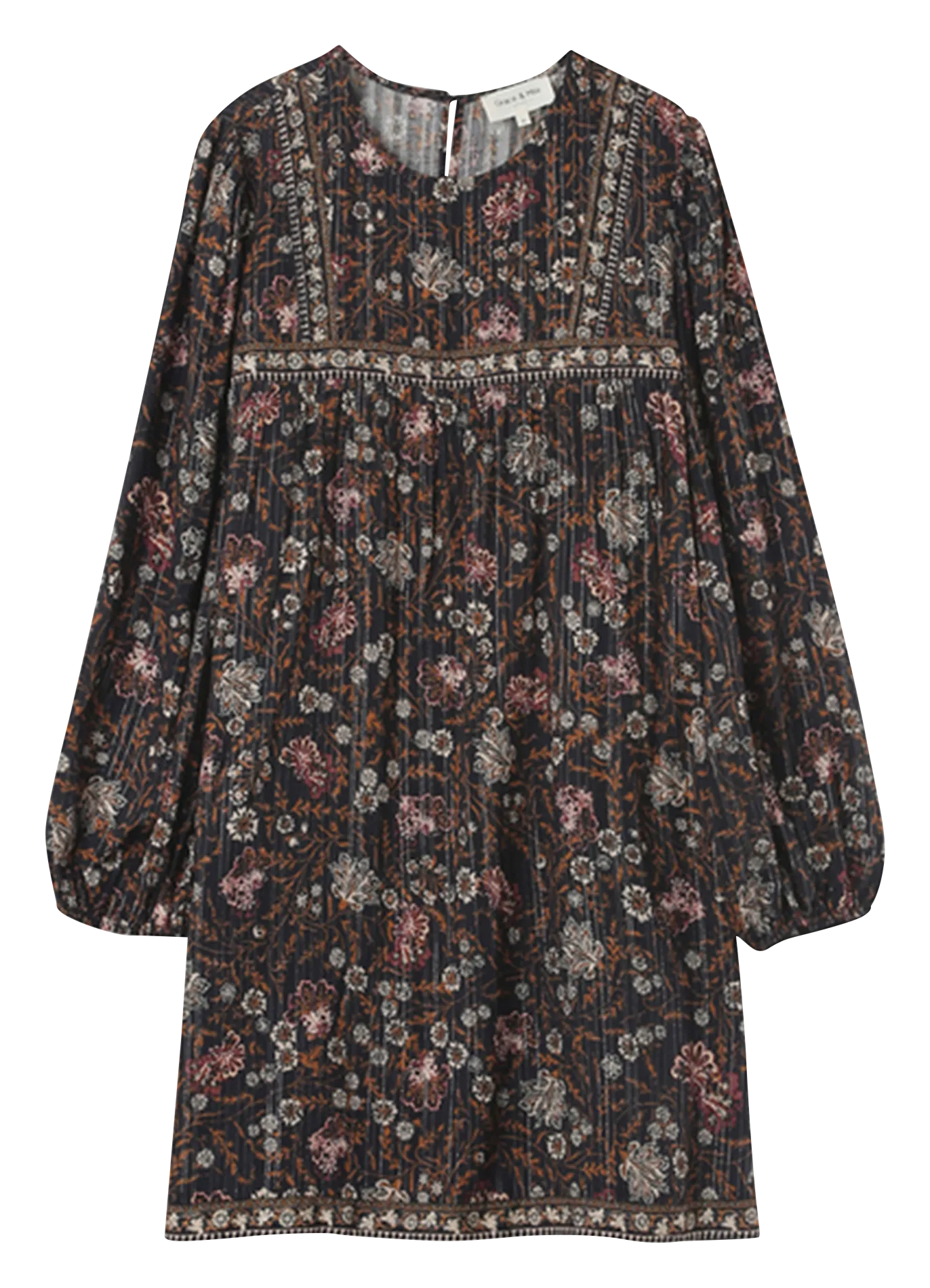 GRACE ET MILA NOLAN  VESTIDO BABYDOLL CORTO ESTAMPADO EN NEGRO