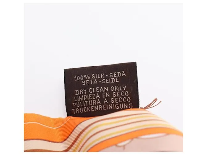 Hermès Twilly LES CHIENS PARISIENS Bufanda de Cinta Multicolor Naranja 