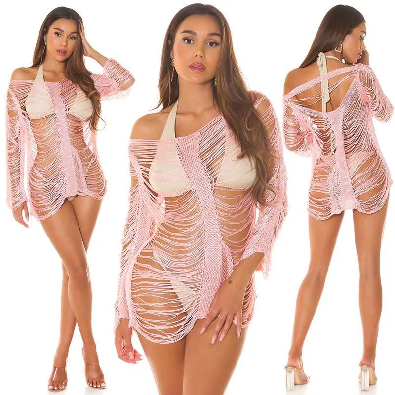 Jersey de punto veraniego rosa