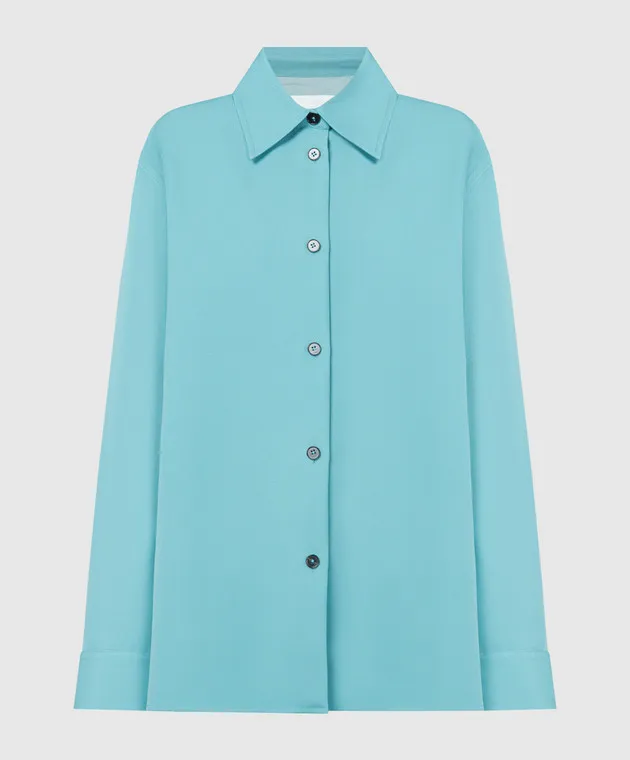 Jil Sander Blue shirt made of wool