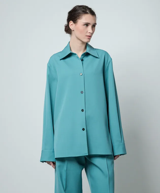 Jil Sander Blue shirt made of wool