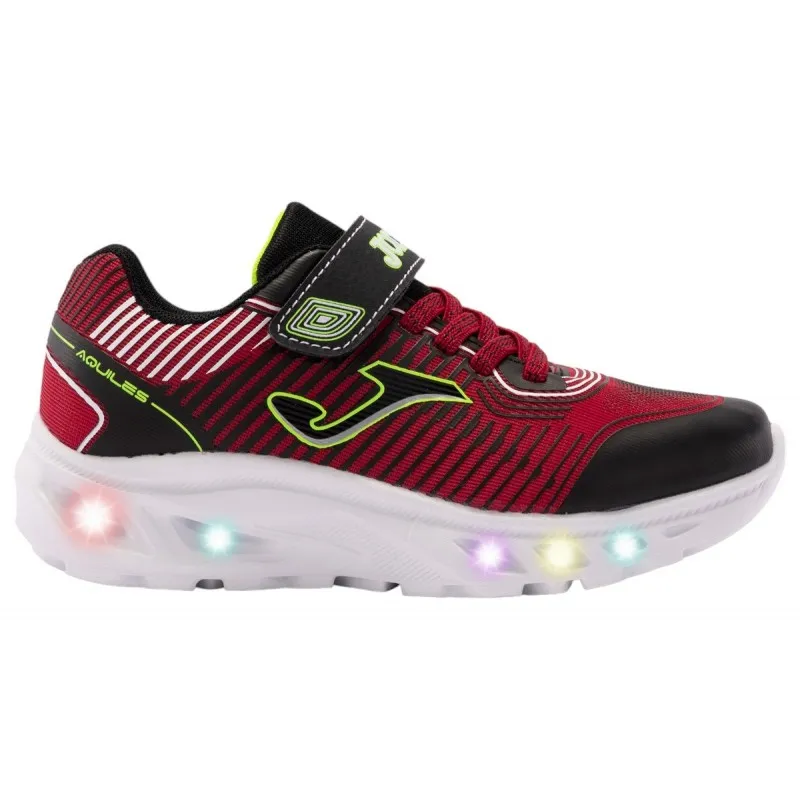 JOMA AQUILES DEPORTIVO NIñO ROJONEGRO SUELA CON LUCES. JOMA