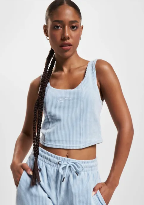 karl kani camiseta top damen signature corduroy corset