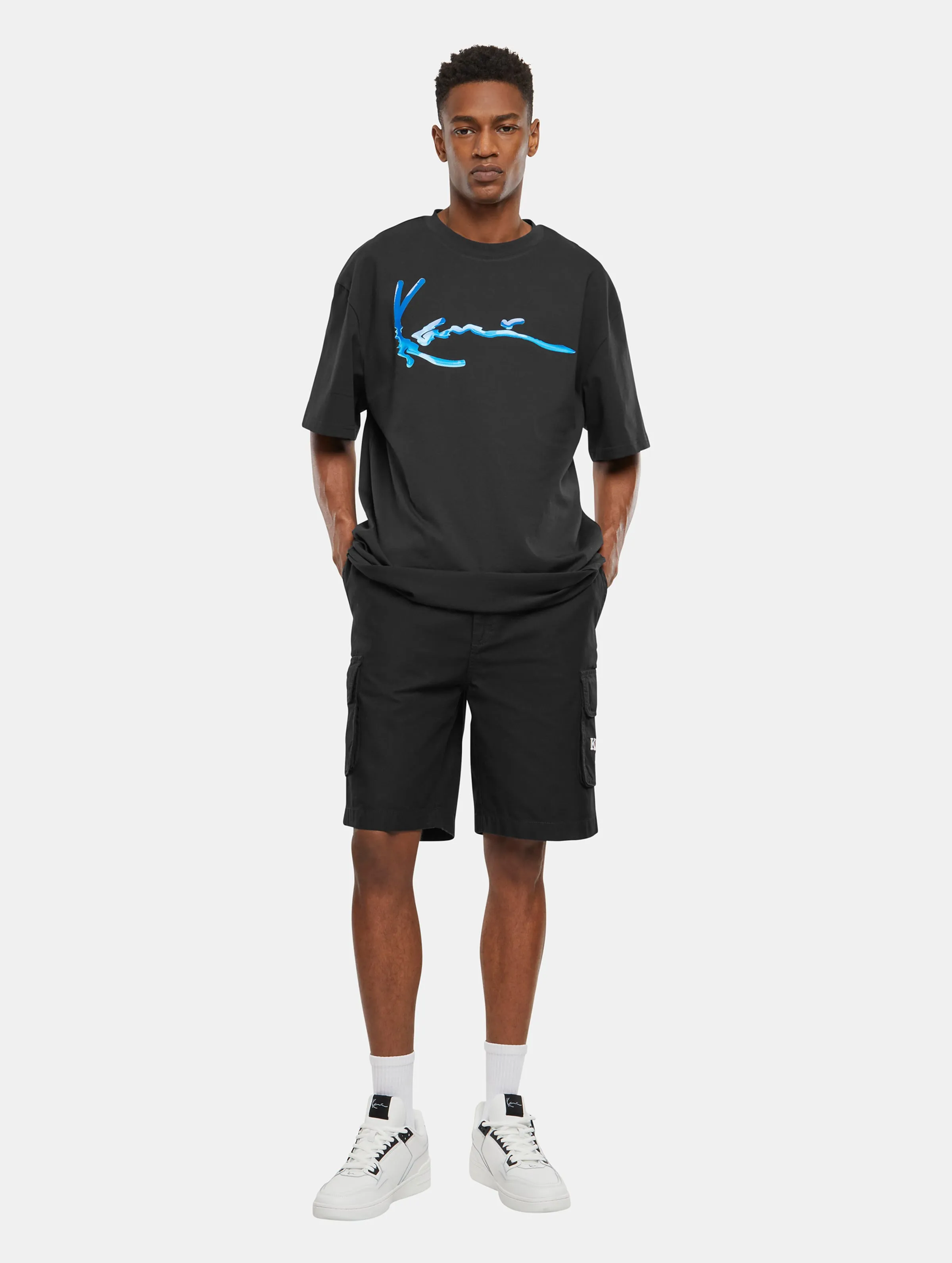 KARL KANI WATER SIGNATURE TSHIRTS BLACK XS