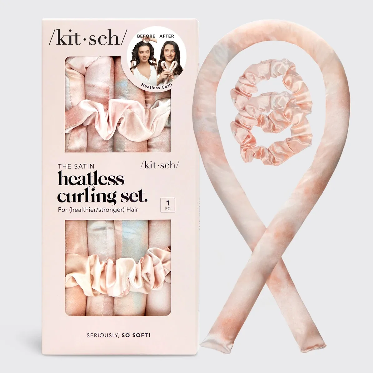 KITSCH SATIN HEATLESS CURLING SET  SUNSET TIE DYE