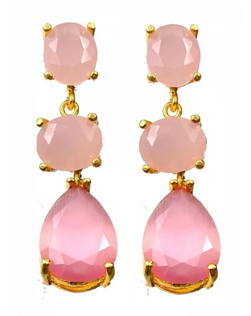 LARGOS PENDIENTES ROSAS EXCLUSIVOS PARA CEREMONIAS DE BODA