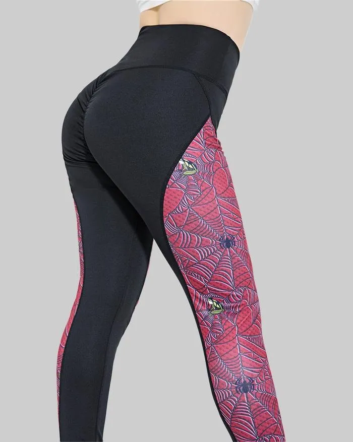 Legging de cintura alta con costura de tela de araña