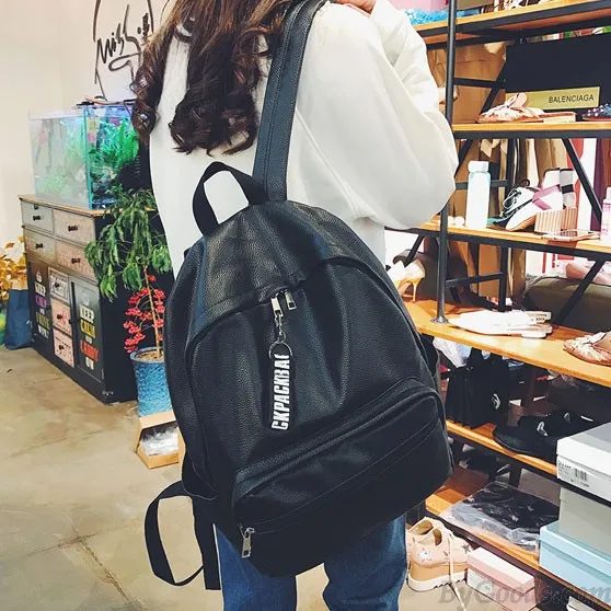 Leisure Chic Lichee Pattern Pink Large PU School Backpack