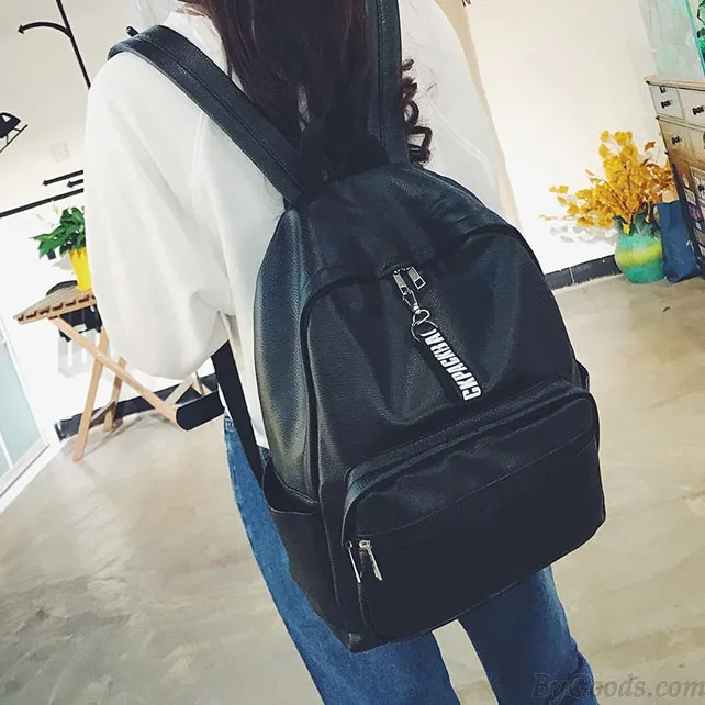 Leisure Chic Lichee Pattern Pink Large PU School Backpack