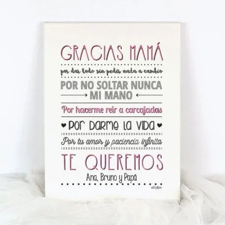 Lienzo personalizado Gracias Mamá