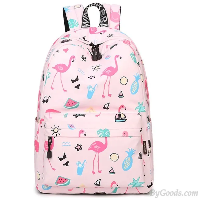 Lovely Canvas Fruit Cute Animal Vegetable Watercolour Carrot Painting Girls School Backpack