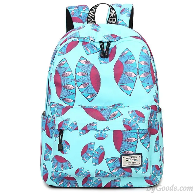 Lovely Canvas Fruit Cute Animal Vegetable Watercolour Carrot Painting Girls School Backpack