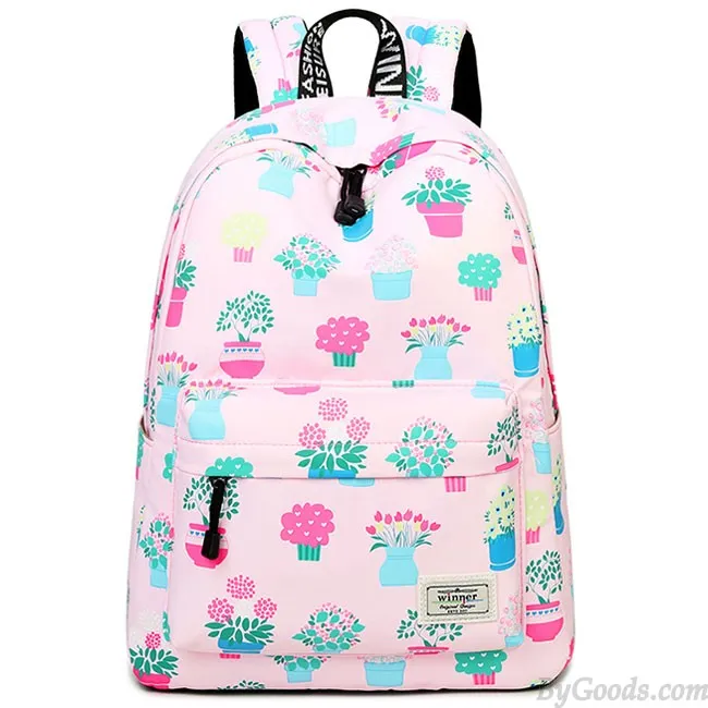 Lovely Canvas Fruit Cute Animal Vegetable Watercolour Carrot Painting Girls School Backpack