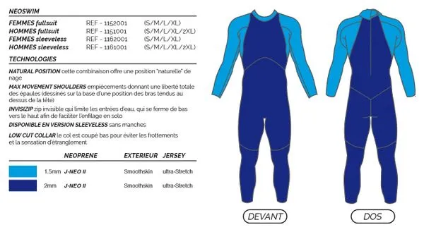 Mako Traje de neopreno sin mangas Mako Neoswim para hombre