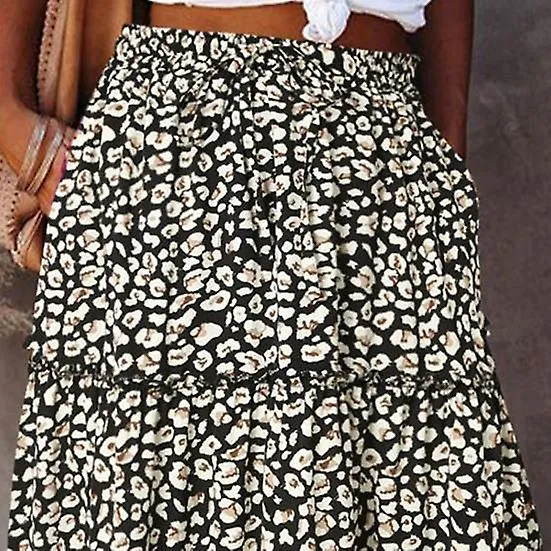 MAXI FALDA BOHOCHIC PARA MUJER CINTURA ALTA PATCHWORK DE LíNEA A PLISADA ESTAMPADO éTNICO VINTAGE PERFECTO PARA LAS VACACIONES 
