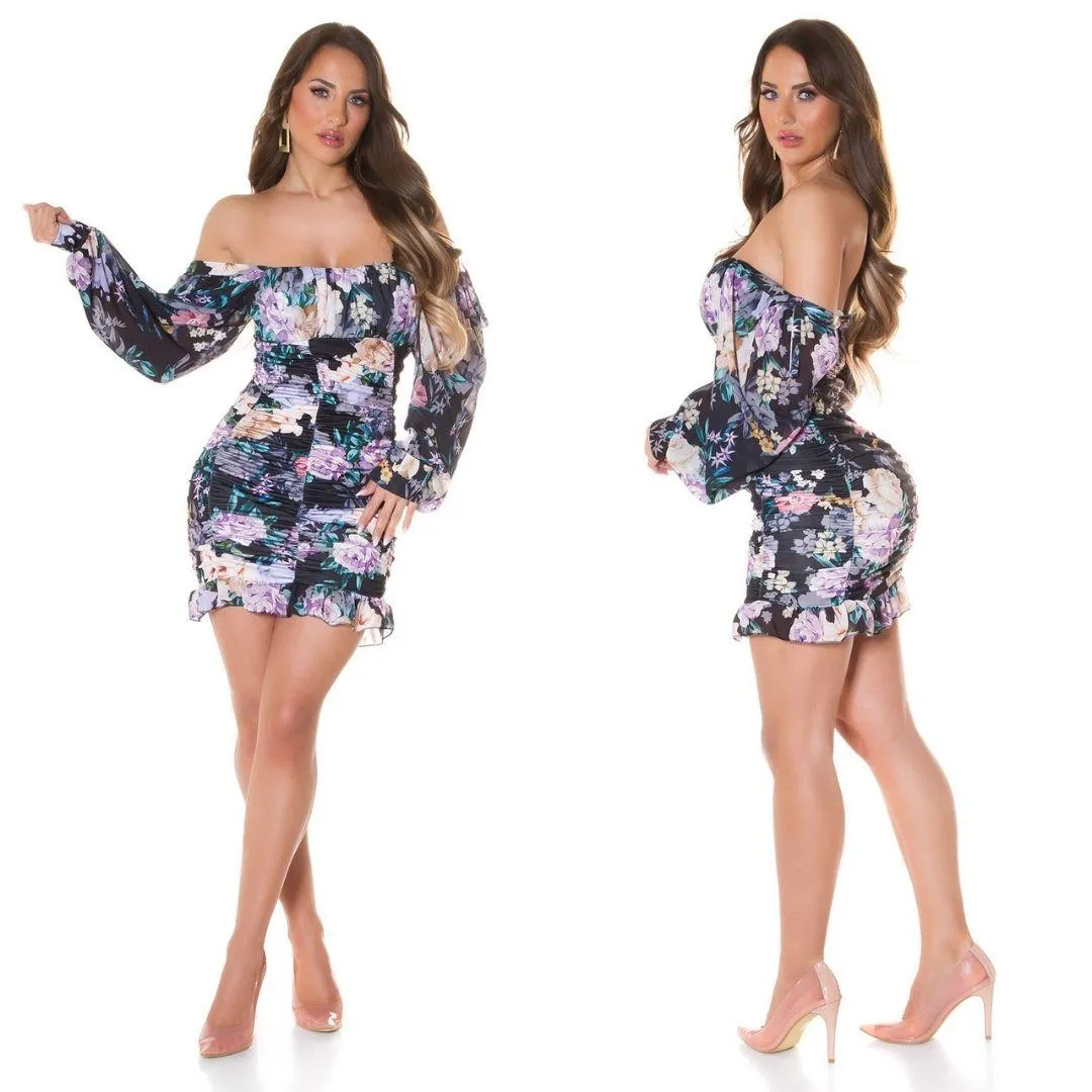 Mini vestido Boho tejido de flores
