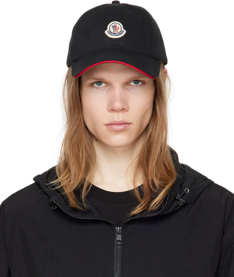 Moncler Black Gabardine Baseball Cap