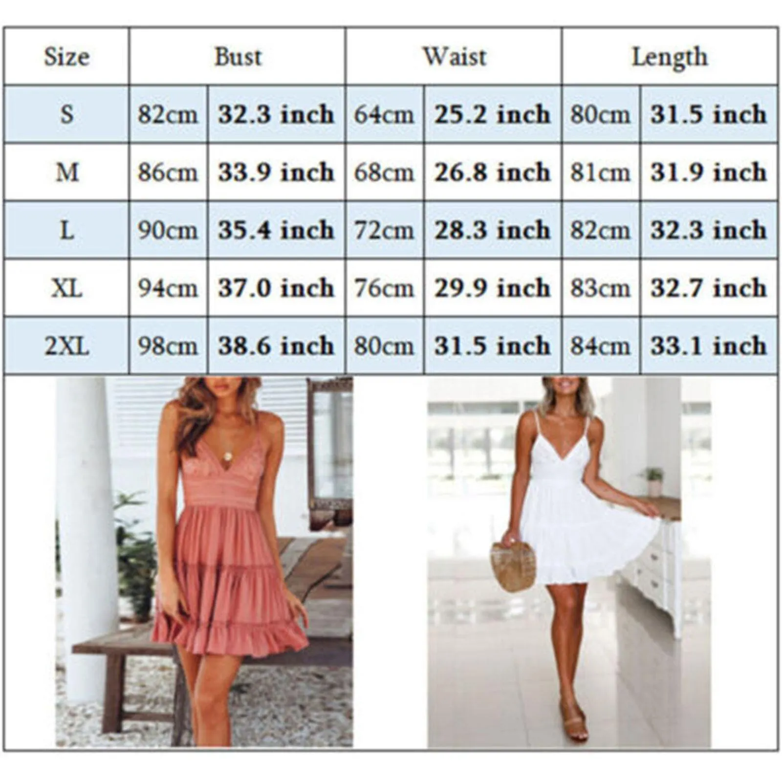 Mujer Boho V Cuello Mini Vestido Correa Vacaciones Verano Playa Ruffle Sundress