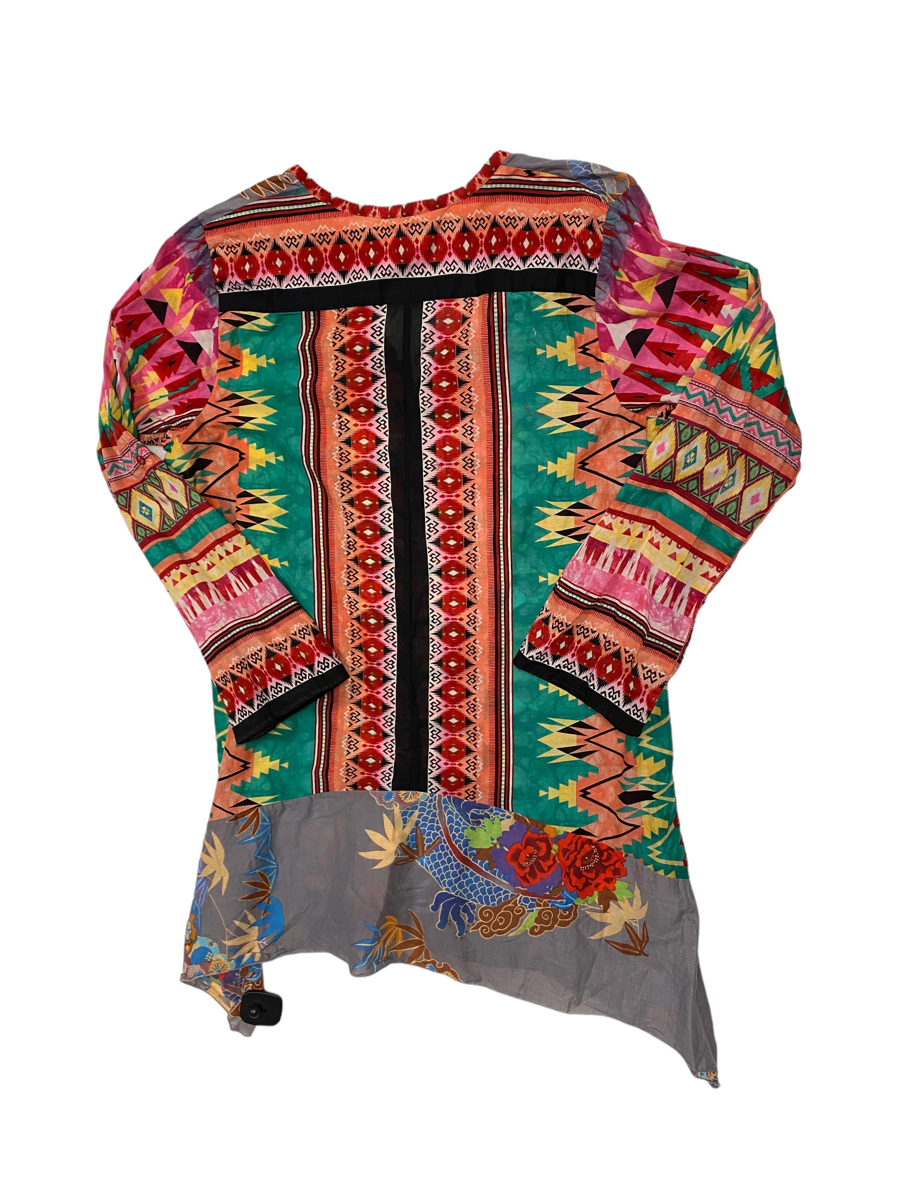 MULTICOLORED TUNIC DESIGNER JOHNNY WAS, SIZE L