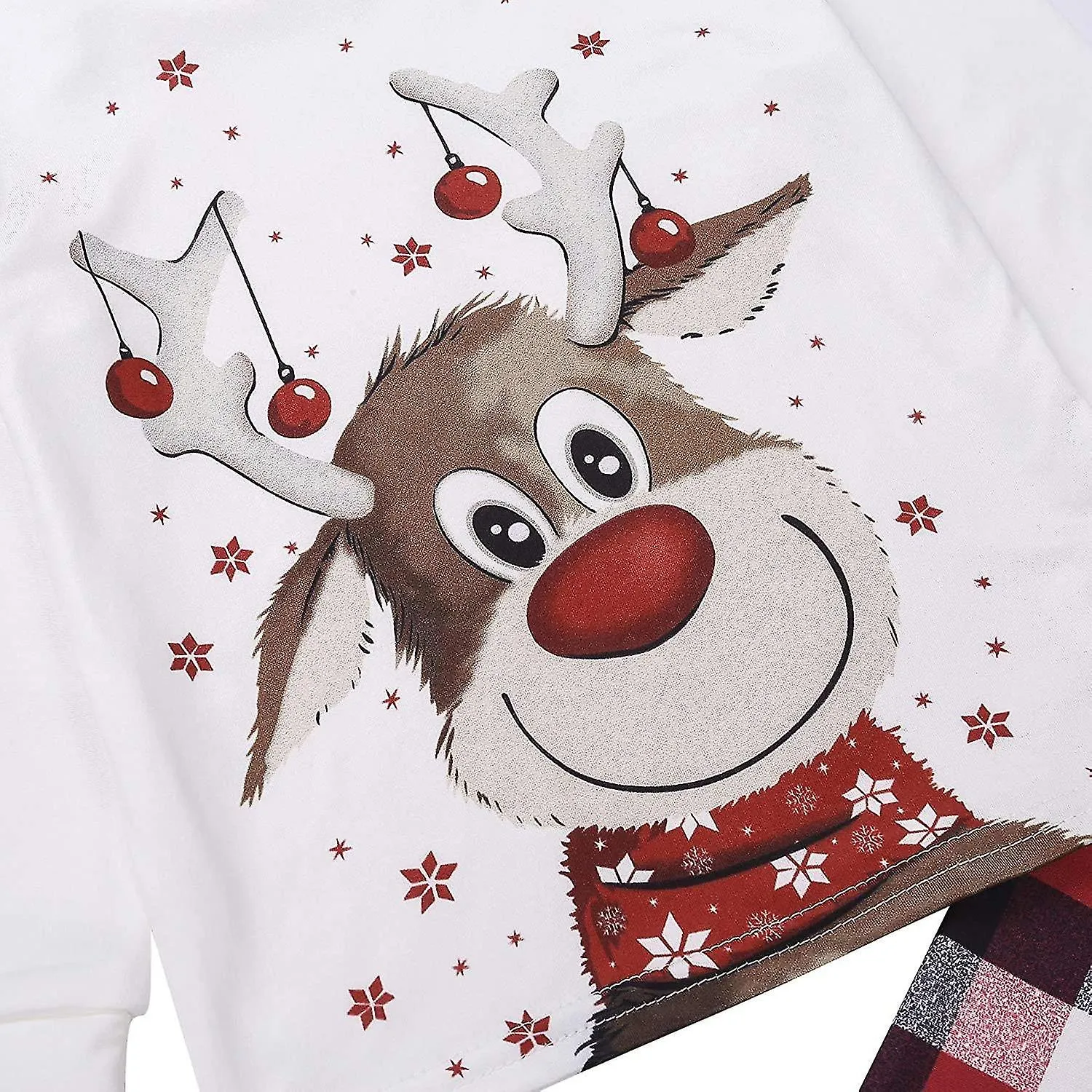 Navidad familiar Pjs Juegos a juego Jammies a cuadros de ciervo para bebés Adultos y niños Vacaciones Navidad Sleepwear Set
