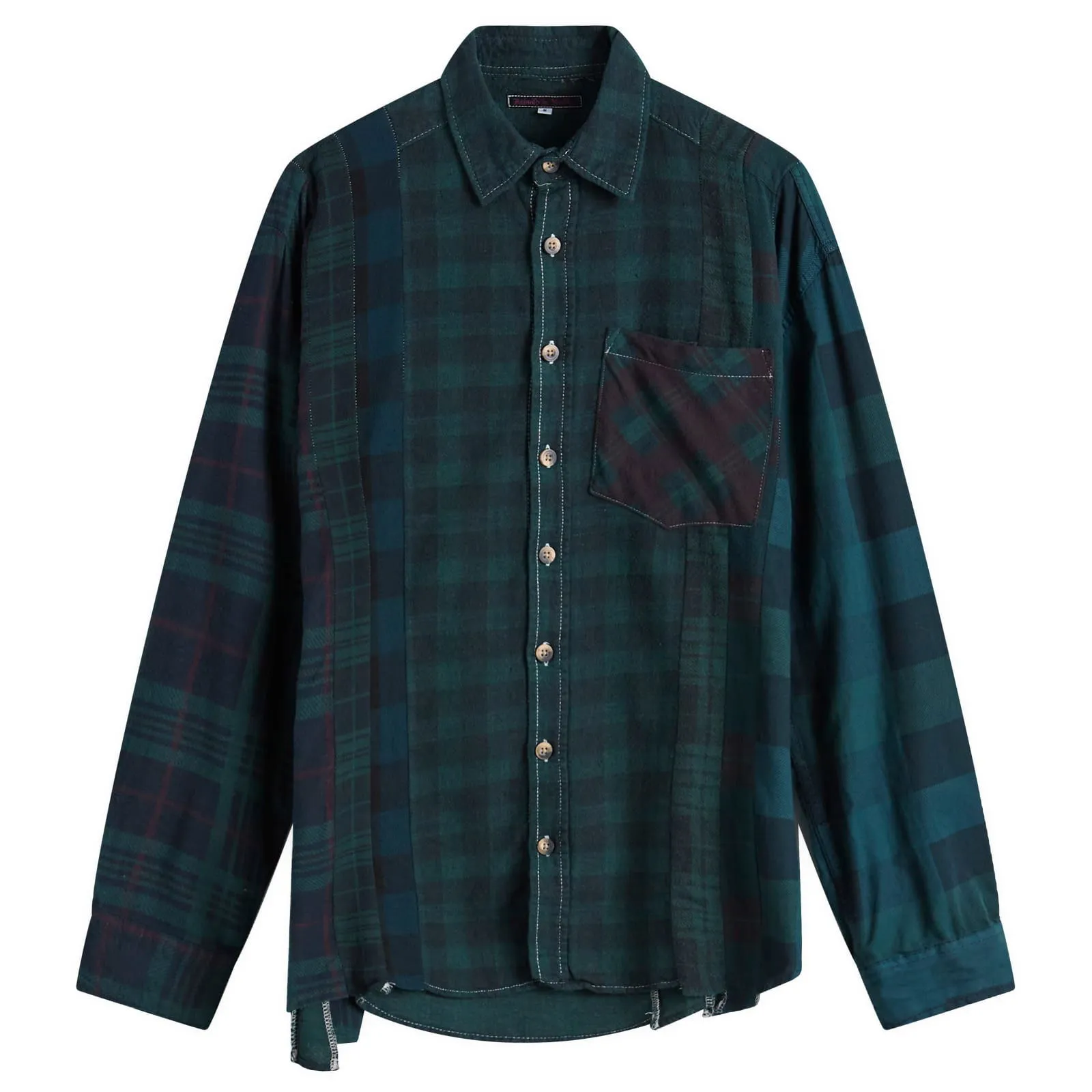 Needles 7 Cuts Over Dye Flannel Shirt Green
