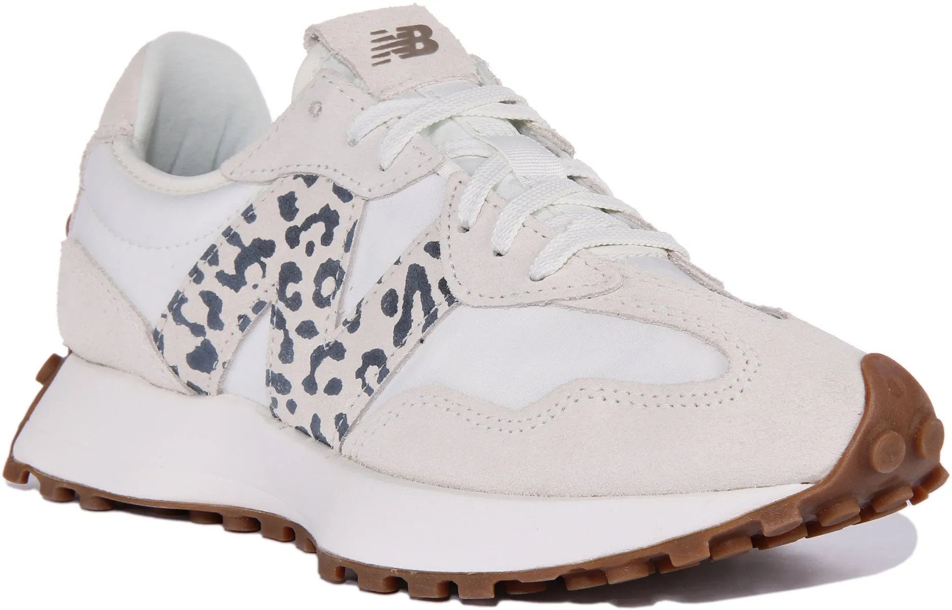 New Balance WS327PJ Zapatillas casual de ante y malla para mujer en blanco multi