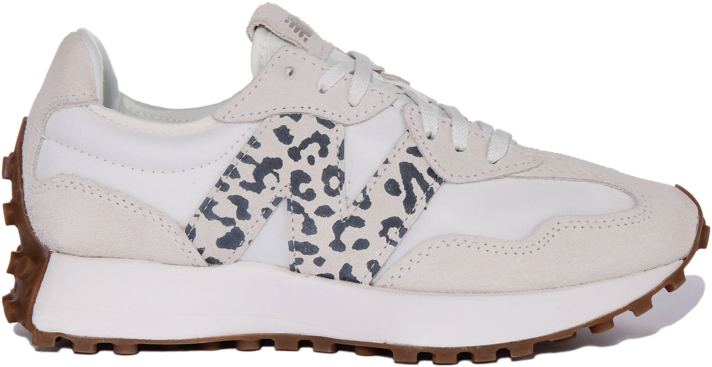 New Balance WS327PJ Zapatillas casual de ante y malla para mujer en blanco multi