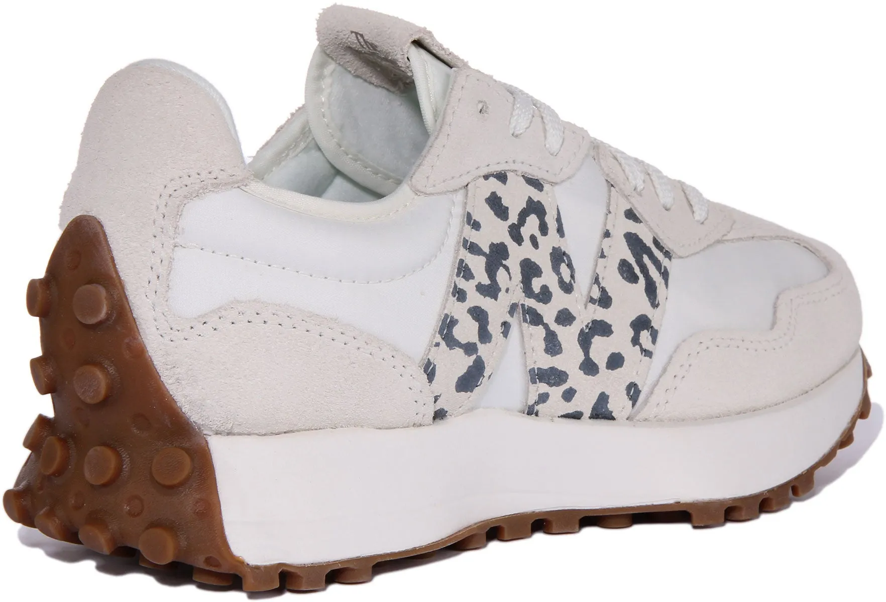 New Balance WS327PJ Zapatillas casual de ante y malla para mujer en blanco multi