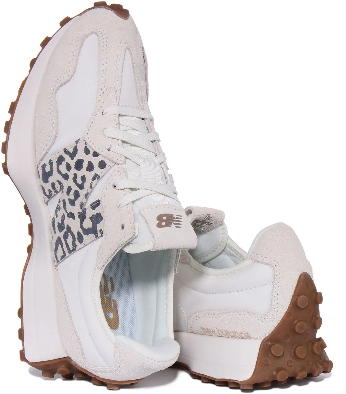 New Balance WS327PJ Zapatillas casual de ante y malla para mujer en blanco multi
