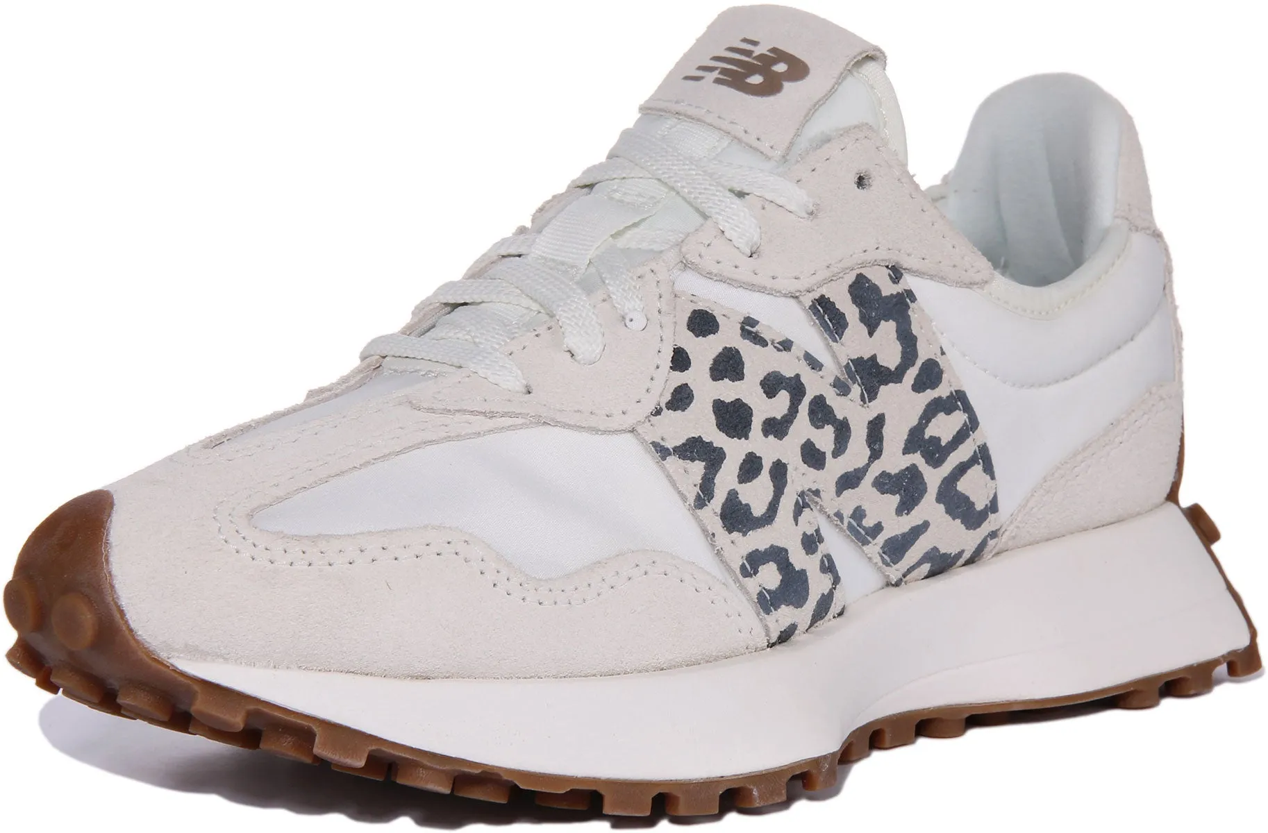 New Balance WS327PJ Zapatillas casual de ante y malla para mujer en blanco multi