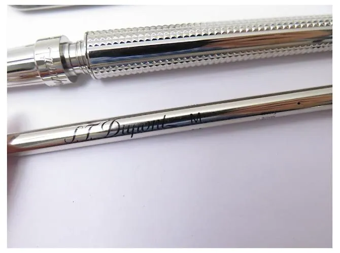 NUEVE PLUMAS ROLLERBALL ST DUPONT LINE D ETERNITY PUNTA DE DIAMANTE 422014M Plata 
