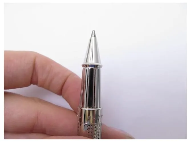 NUEVE PLUMAS ROLLERBALL ST DUPONT LINE D ETERNITY PUNTA DE DIAMANTE 422014M Plata 
