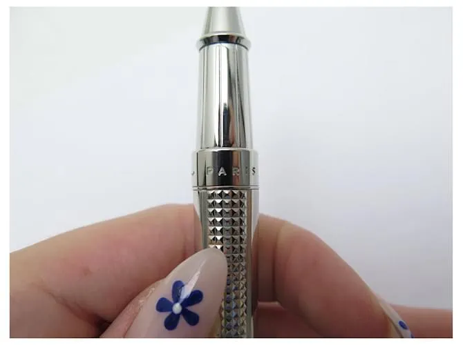 NUEVE PLUMAS ROLLERBALL ST DUPONT LINE D ETERNITY PUNTA DE DIAMANTE 422014M Plata 