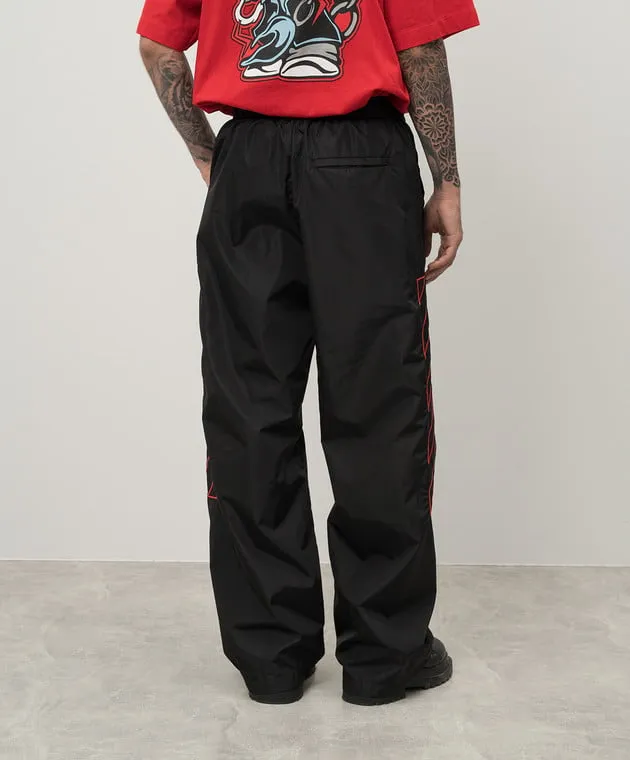 OFFWHITE BLACK SWEATPANTS WITH LOGO EMBROIDERY
