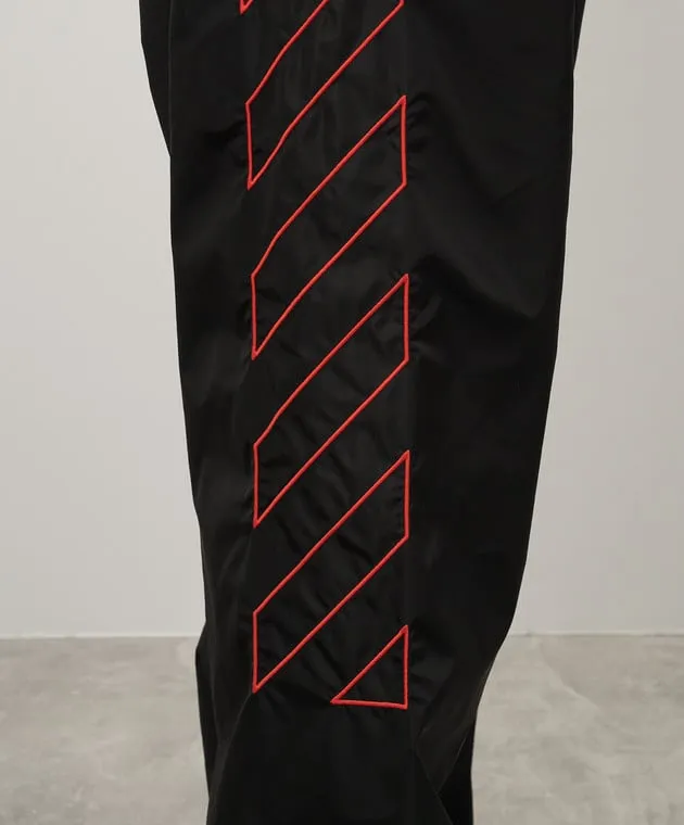 OFFWHITE BLACK SWEATPANTS WITH LOGO EMBROIDERY