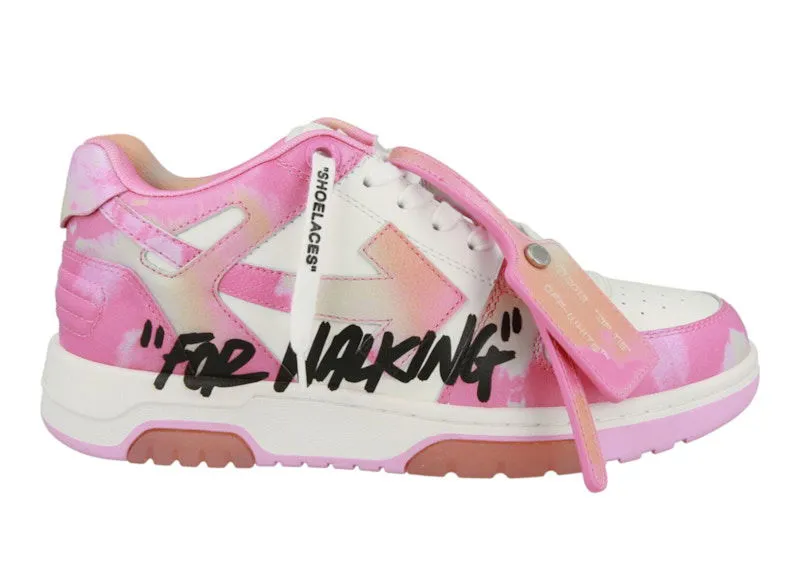 OFFWHITE OUT OF OFFICE OOO "FOR WALKING" LOW TOPS PINK TIE DYE