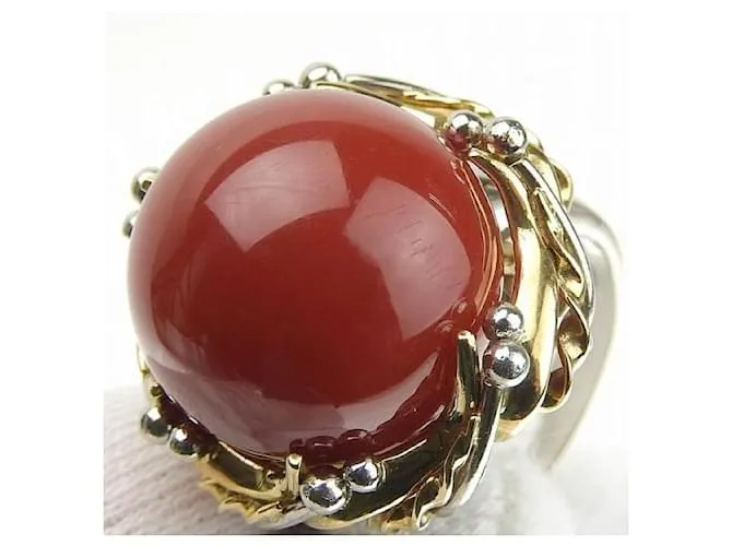 Otras joyas & Other Stories Coral 15mm anillo, Platino PT900/K18YG, Coral 12.5 Tamaño Anillo usado de platino para mujer en 
